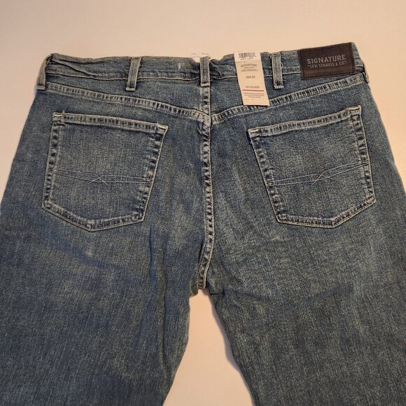 Signature Levi Strauss S61 Relaxed Fit Jeans Stretch Blue Mens 38x32 NEW NWT - Picture 9 of 16